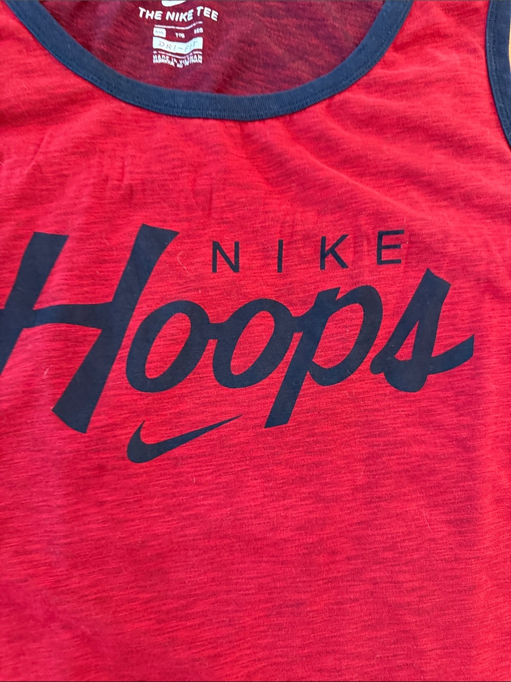 Nike Red 'Hoops' Tank Top with Black Trim - xxl - Picture 4 of 6
